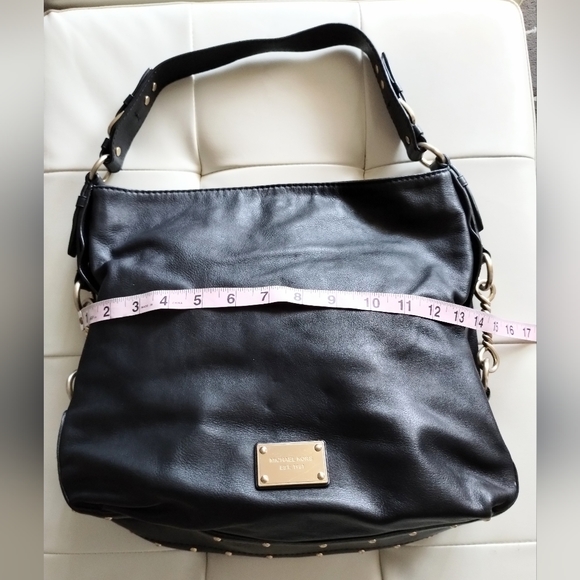 Michael Kors Black Leather Studded Hobo/Shoulder Bag with Dust Bag - Picture 13 of 16